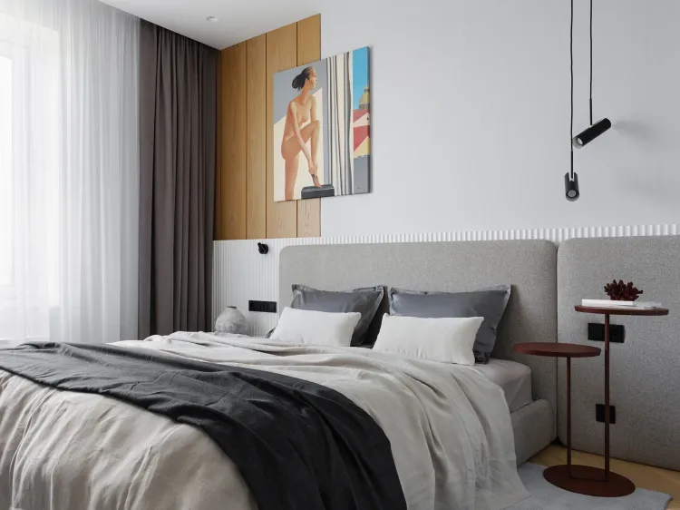Кровать и стеновые панели на заказ для квартиры 87 м²: проект MNdesign